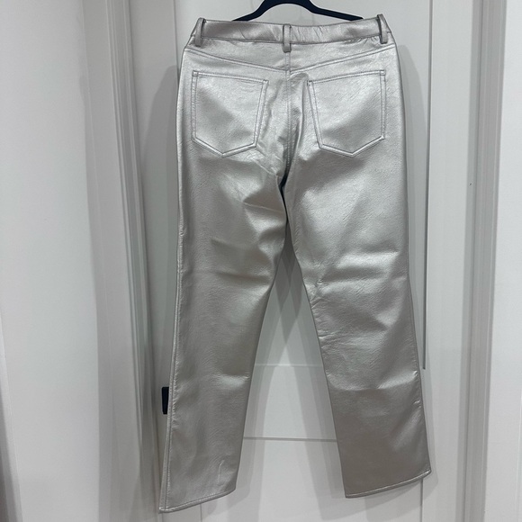 Women's H&M faux leather silver jeans size 12 - Picture 6 of 10